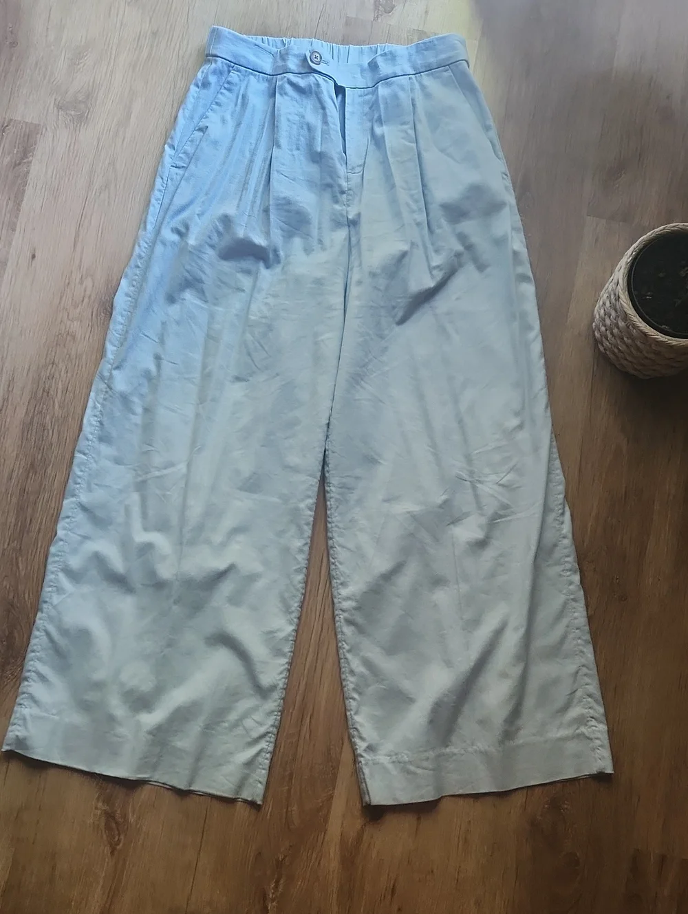 Banana Republic Light Blue Wide Leg Trousers Linen/Cotton Blend Size 4